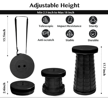 Collapsible Telescopic Folding Stool – Portable Lightweight Camping Seat