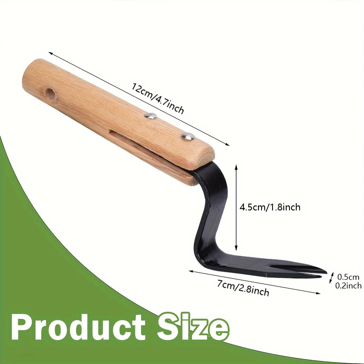 Stainless Steel Weed Puller with Wooden Handle – Stand-Up Garden Weeding Tool