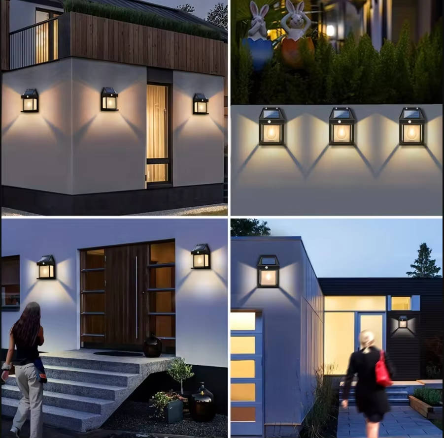 Solar Wall Lamp 2-Pack – Outdoor Waterproof LED Garden Security Light