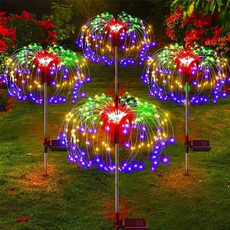 Outdoor Garden Firework Light Decoration – Solar LED Starburst Yard Stake
