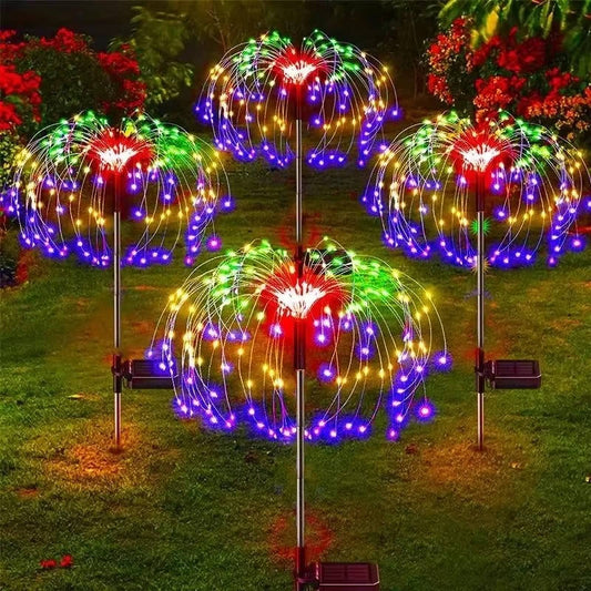 Outdoor Garden Firework Light Decoration – Solar LED Starburst Yard Stake