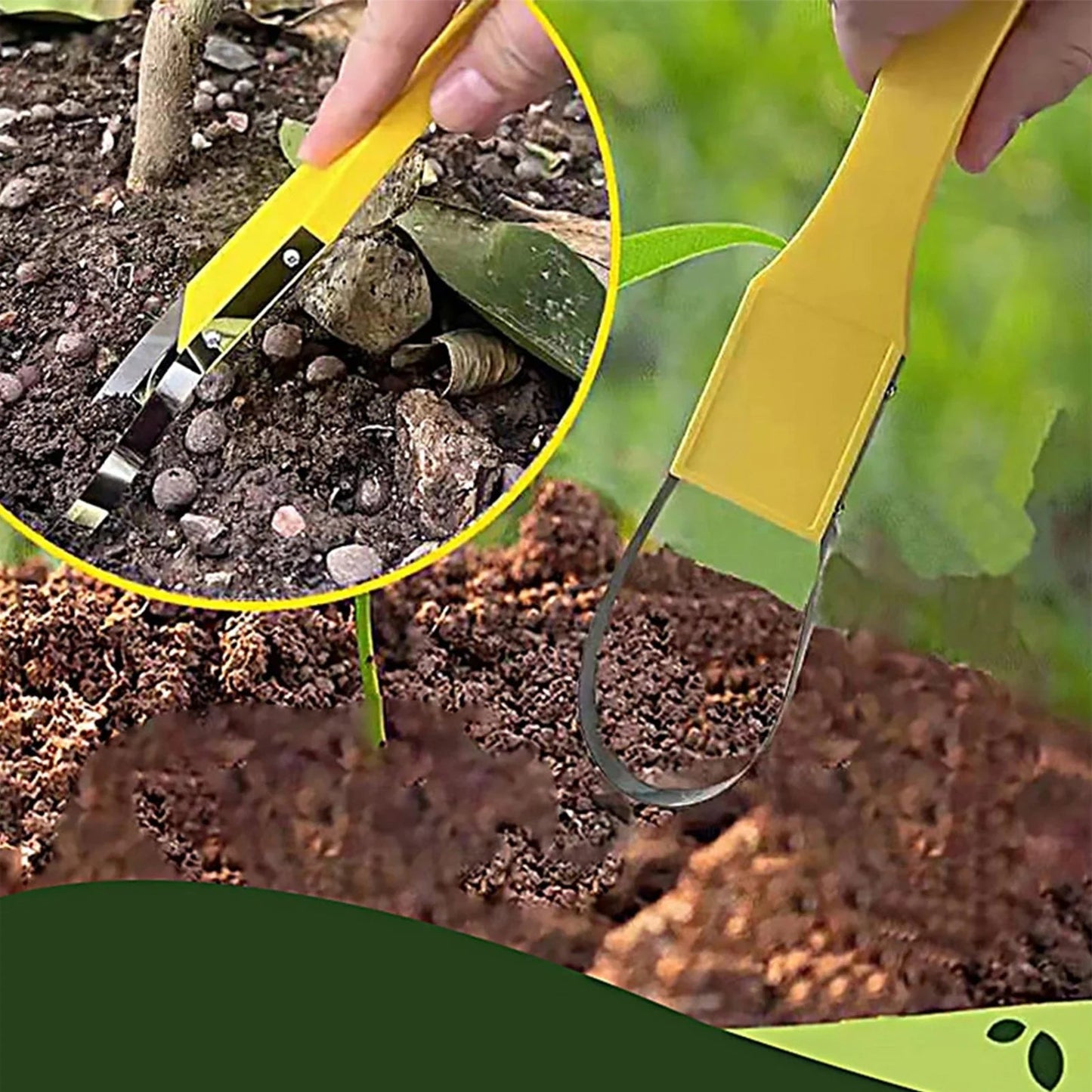 Portable Garden Weeder with Iron Loop Handle – Precision Weed Removal Tool