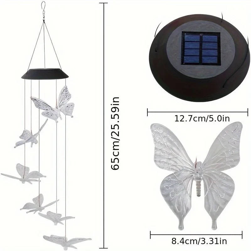 Solar Powered Wind Chimes – Outdoor Garden Decorative Light Chime