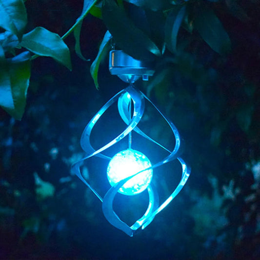 Solar Wind Chime Spinner with LED Lamp – Outdoor Garden Decorative Light