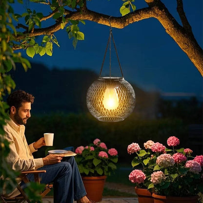 Outdoor Solar Hanging Lantern – Vintage Style Garden Patio Solar Lamp