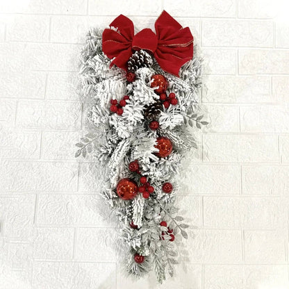 Christmas Door Decoration Full Set – Festive Holiday Door Wreath & Garland Kit