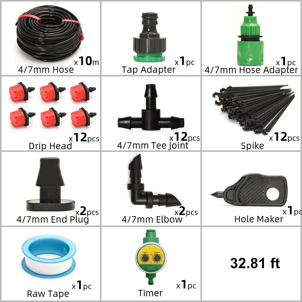 Drip Irrigation System with Automatic Timer – Smart Garden Watering Kit