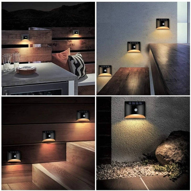 Outdoor Fence & Stair Lights with Motion Sensor – Solar LED Step Light