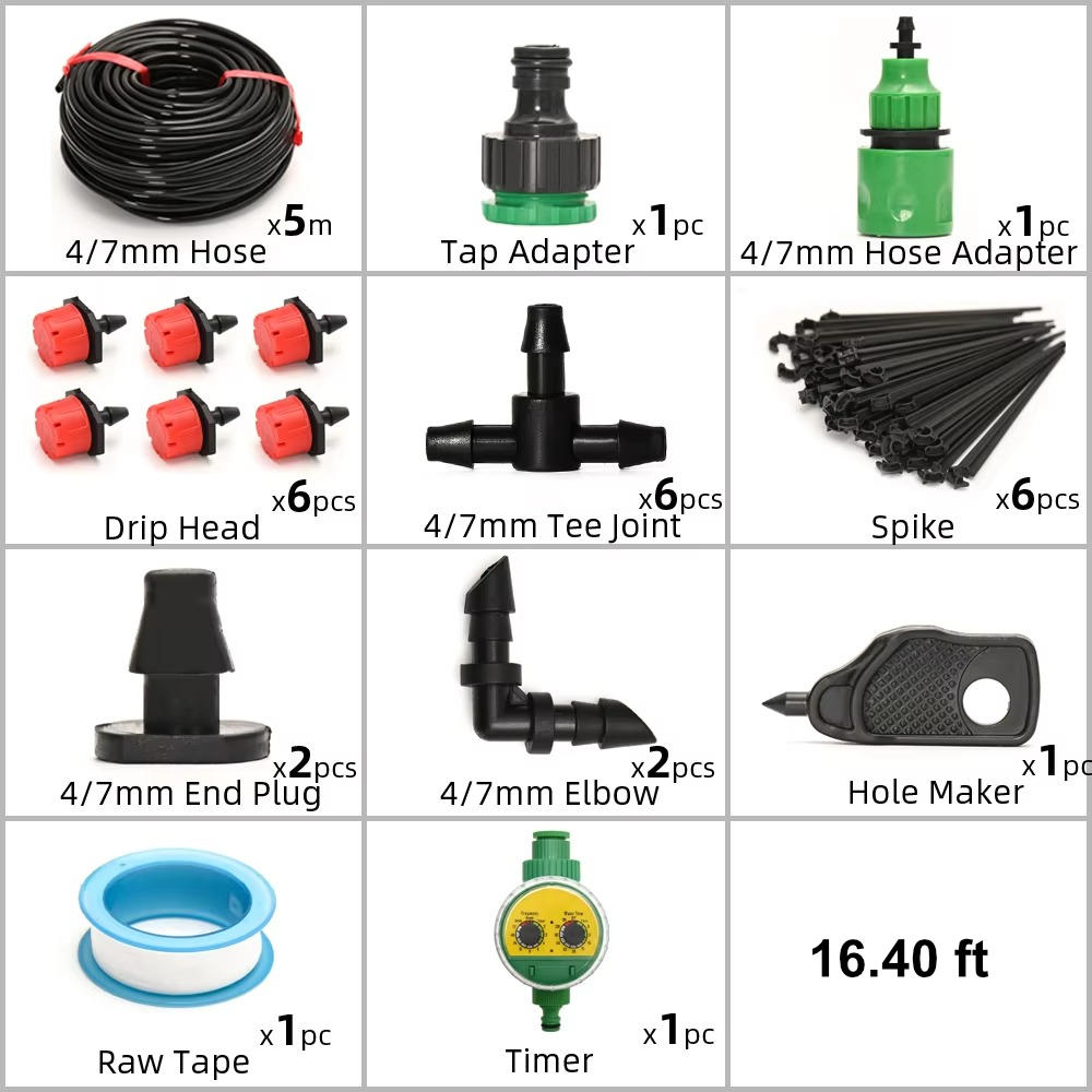 Drip Irrigation System with Automatic Timer – Smart Garden Watering Kit