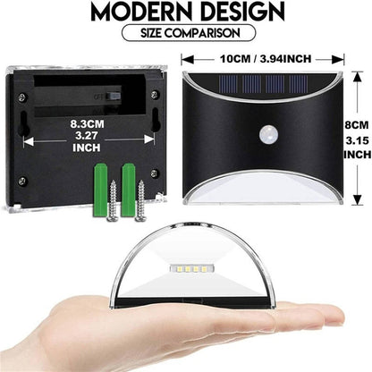 Outdoor Fence & Stair Lights with Motion Sensor – Solar LED Step Light