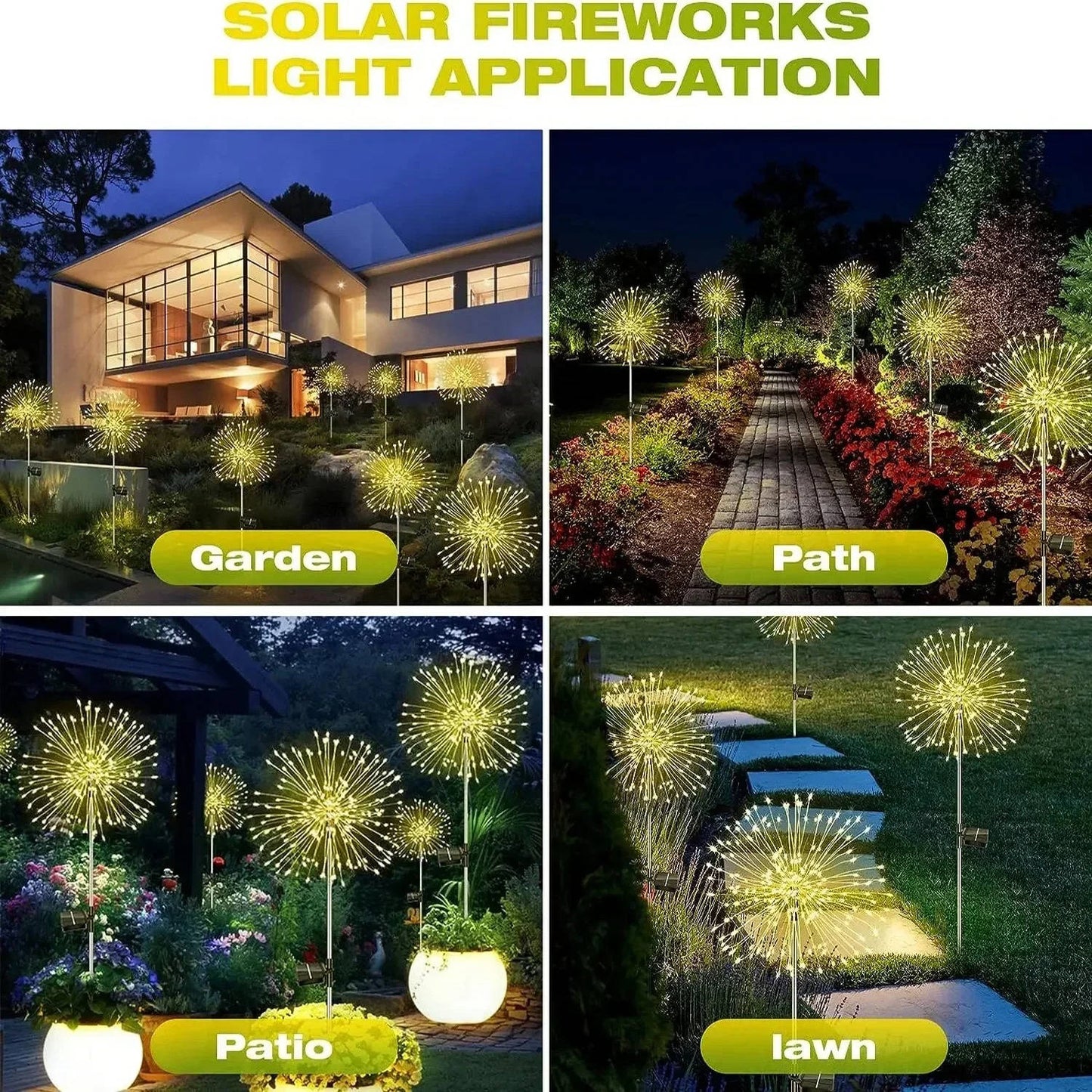 Outdoor Garden Firework Light Decoration – Solar LED Starburst Yard Stake