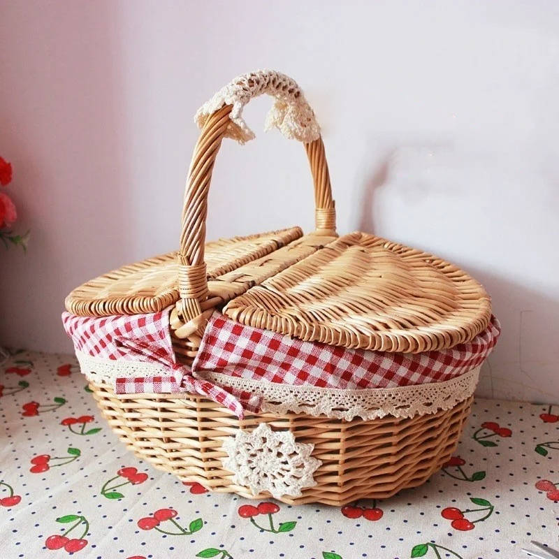 Wicker Picnic Basket – Classic Outdoor Woven Storage & Carry Basket
