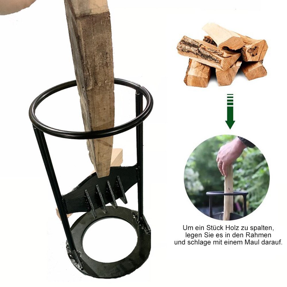 Cast Iron Manual Firewood Log Splitter – Heavy-Duty Wood Splitting Wedge
