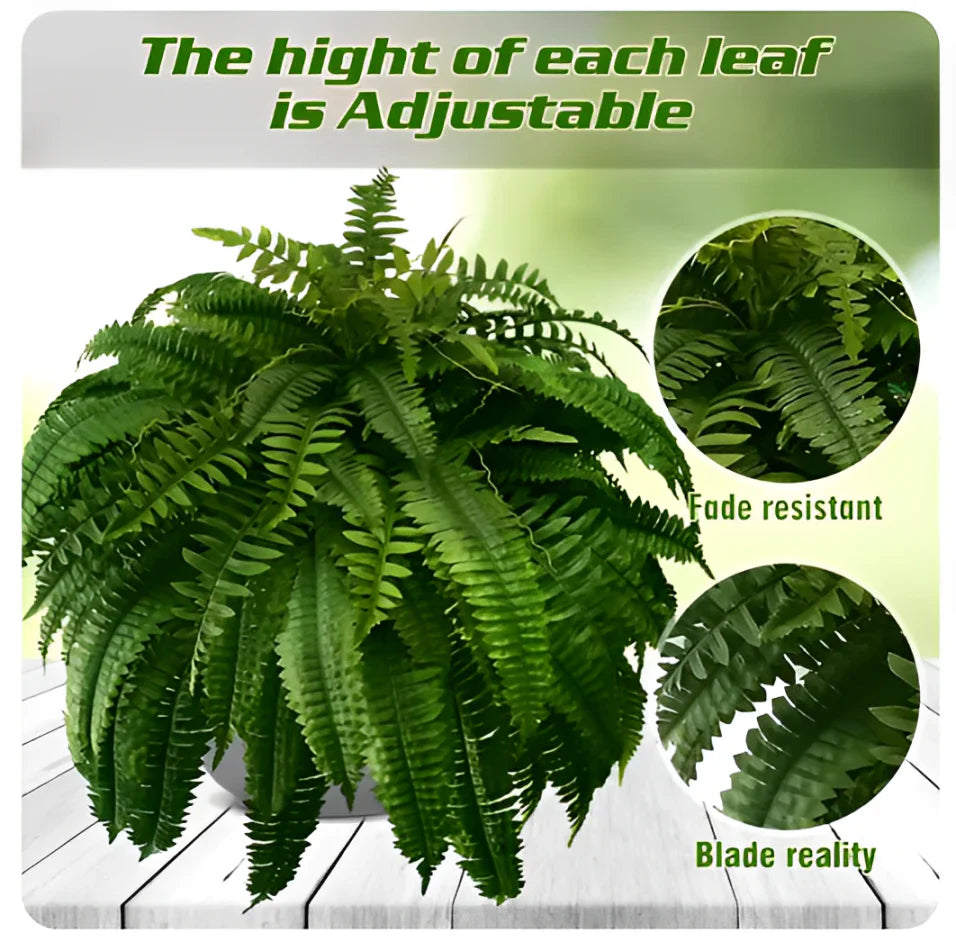 UV-Resistant Artificial Boston Fern – Realistic Outdoor Faux Plant Decor
