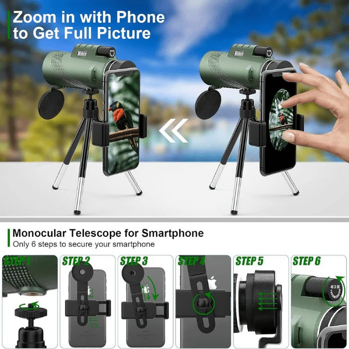 Handheld Compact Monocular – High-Powered Portable Telescope for Birdwatching