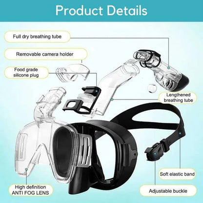 Full-Face Snorkeling Mask with Dry Top System – Anti-Fog Snorkel Set