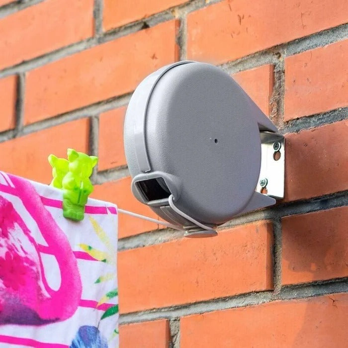 Retractable Washing Line with Swivel Wall Mount – Outdoor Clothes Drying Line