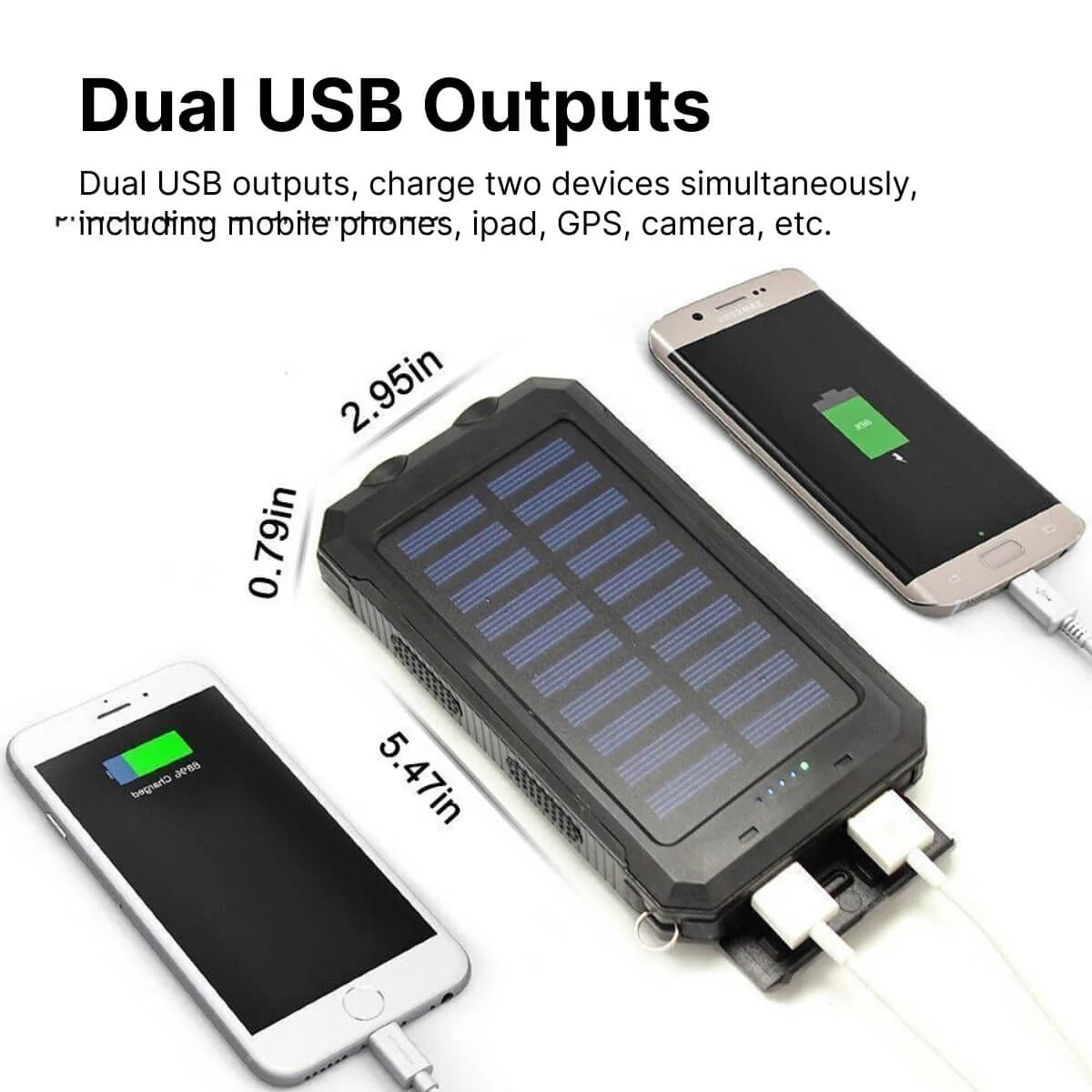 Solar Waterproof Power Bank Charger – Portable Outdoor Emergency Battery Pack