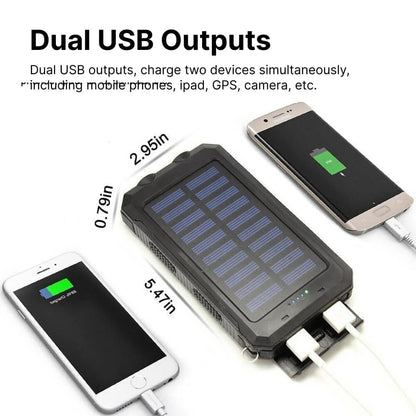 Solar Waterproof Power Bank Charger – Portable Outdoor Emergency Battery Pack