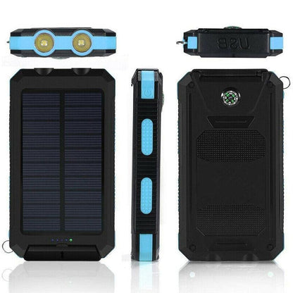 Solar Waterproof Power Bank Charger – Portable Outdoor Emergency Battery Pack