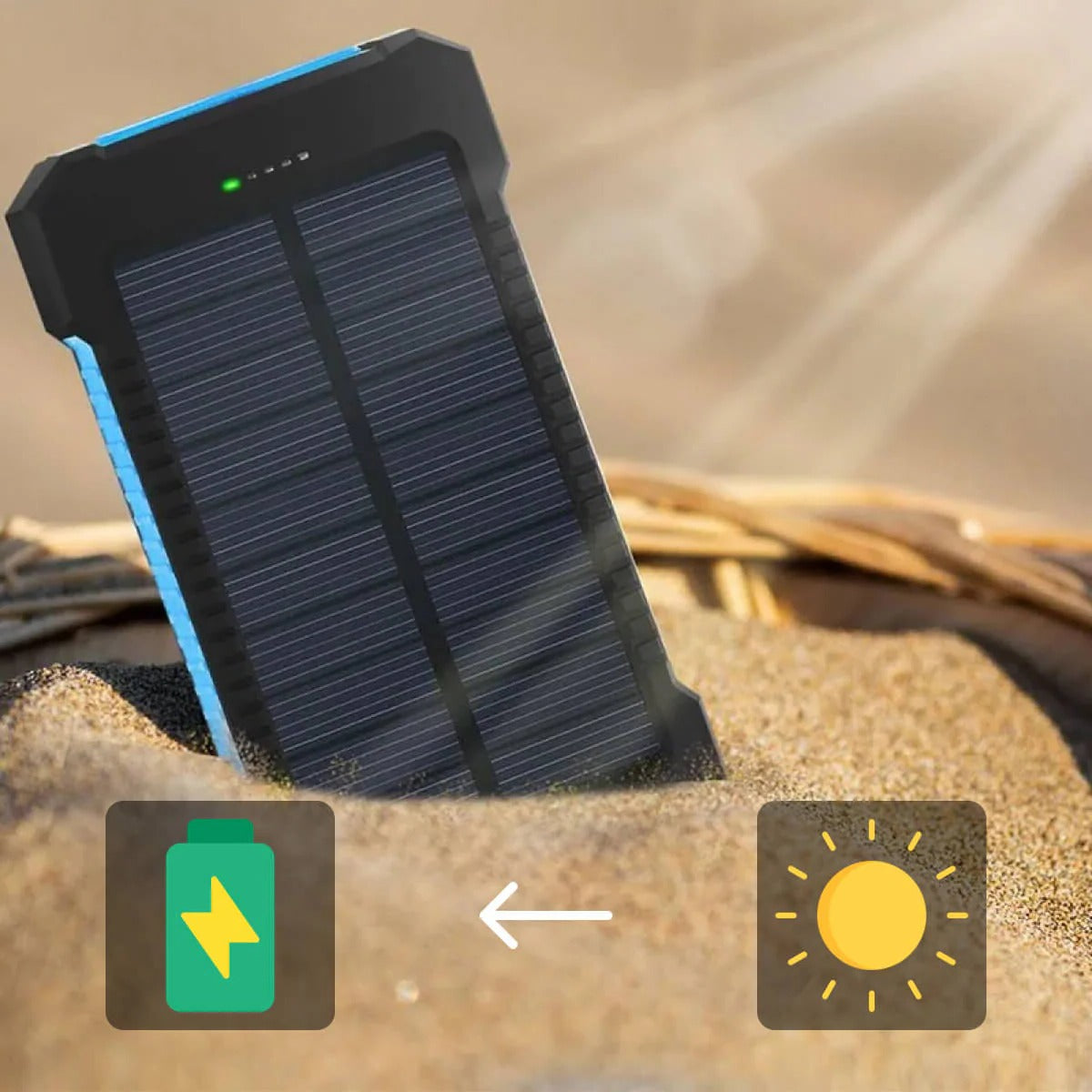Solar Waterproof Power Bank Charger – Portable Outdoor Emergency Battery Pack