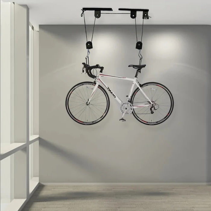 Ceiling-Mounted Bike Hoist – Space-Saving Overhead Bicycle Lift Storage System