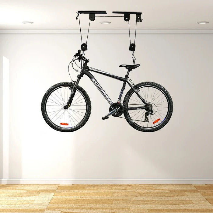 Ceiling-Mounted Bike Hoist – Space-Saving Overhead Bicycle Lift Storage System