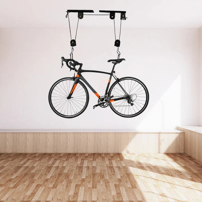 Ceiling-Mounted Bike Hoist – Space-Saving Overhead Bicycle Lift Storage System
