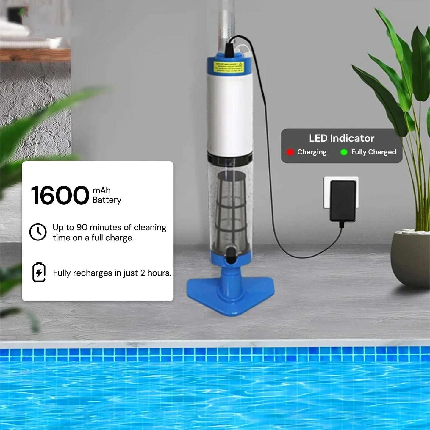 Cordless Pool Cleaner – Rechargeable Automatic Robotic Swimming Pool Vacuum