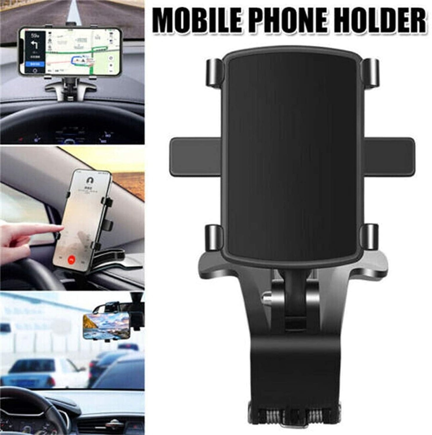 Universal 360° Adjustable Car Phone Mount – Dashboard Windscreen Holder