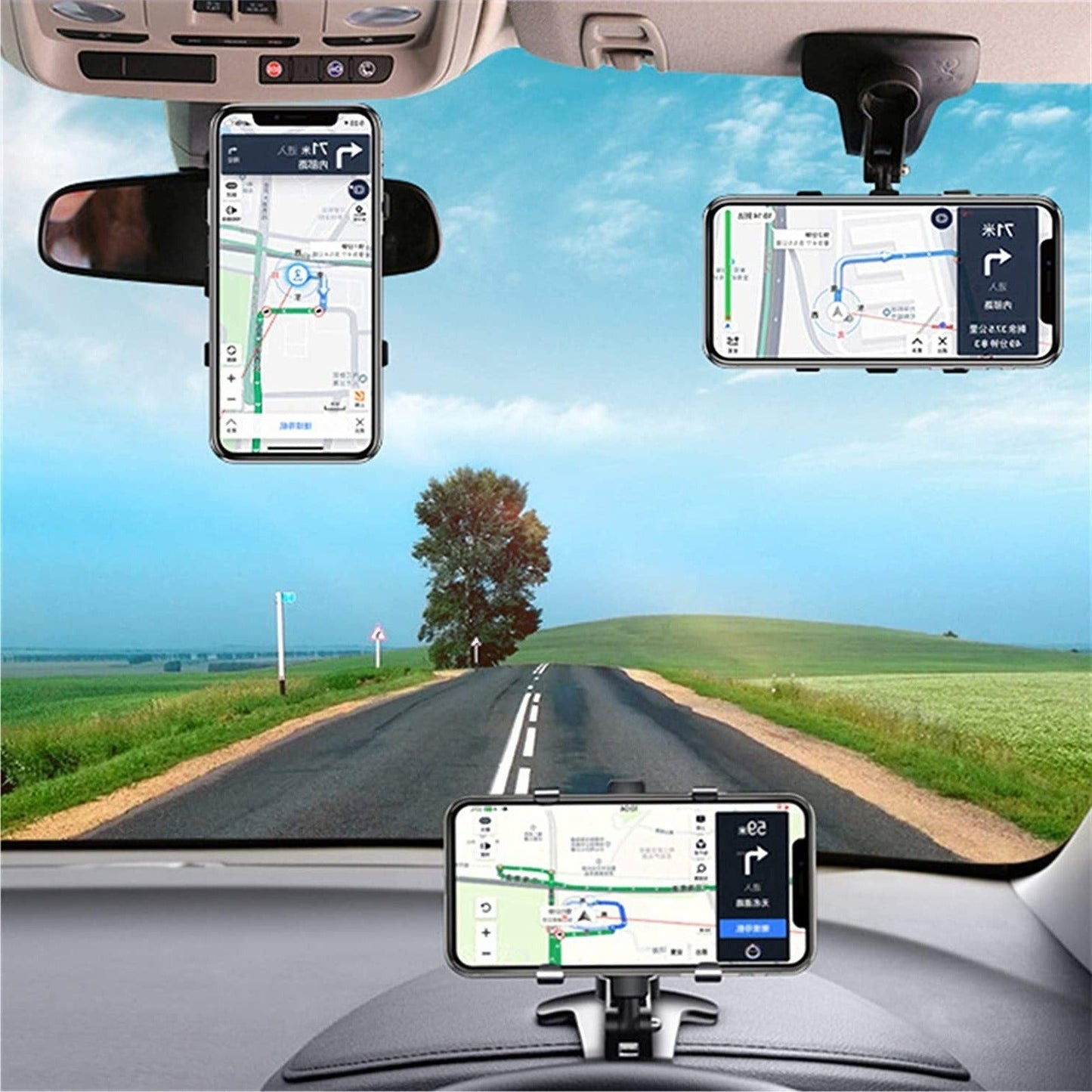 Universal 360° Adjustable Car Phone Mount – Dashboard Windscreen Holder