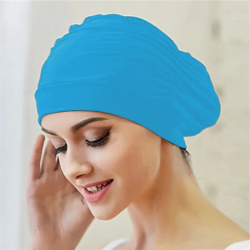 Stylish Stretch Swimming Cap – Silicone Waterproof Pool Swim Hat