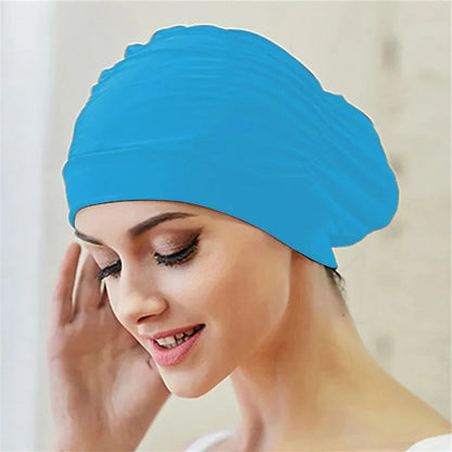 Stylish Stretch Swimming Cap – Silicone Waterproof Pool Swim Hat