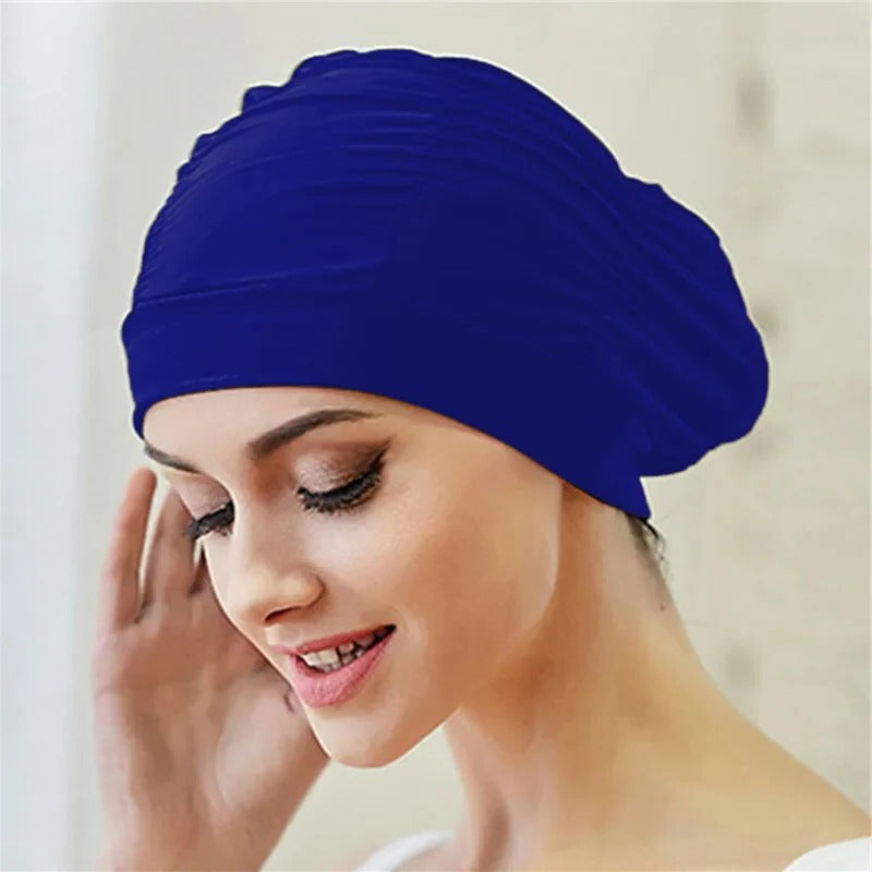 Stylish Stretch Swimming Cap – Silicone Waterproof Pool Swim Hat