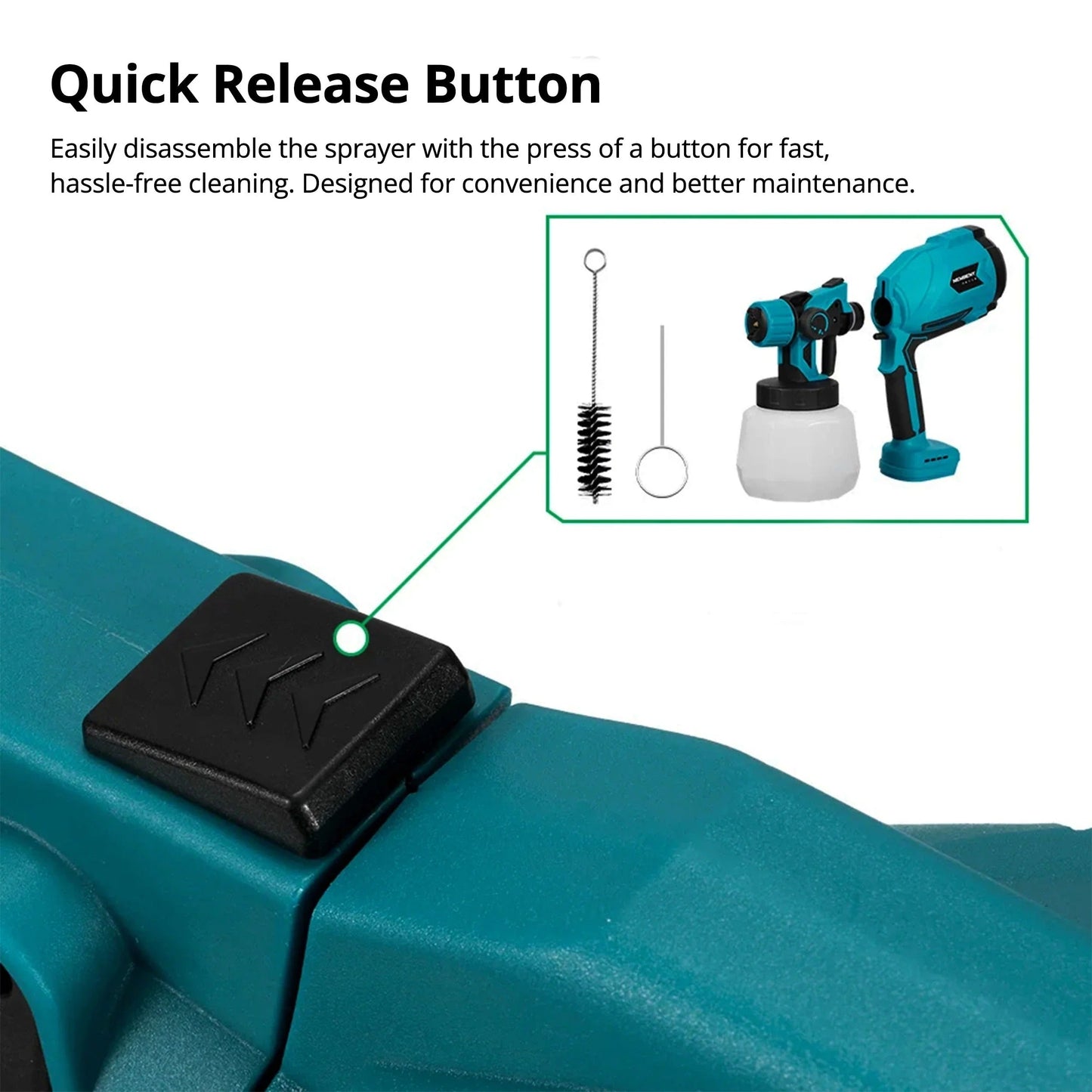 Cordless Electric Paint Sprayer – HVLP Spray Gun for Home Painting Projects