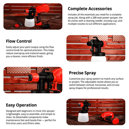 Cordless Electric Paint Sprayer – HVLP Spray Gun for Home Painting Projects