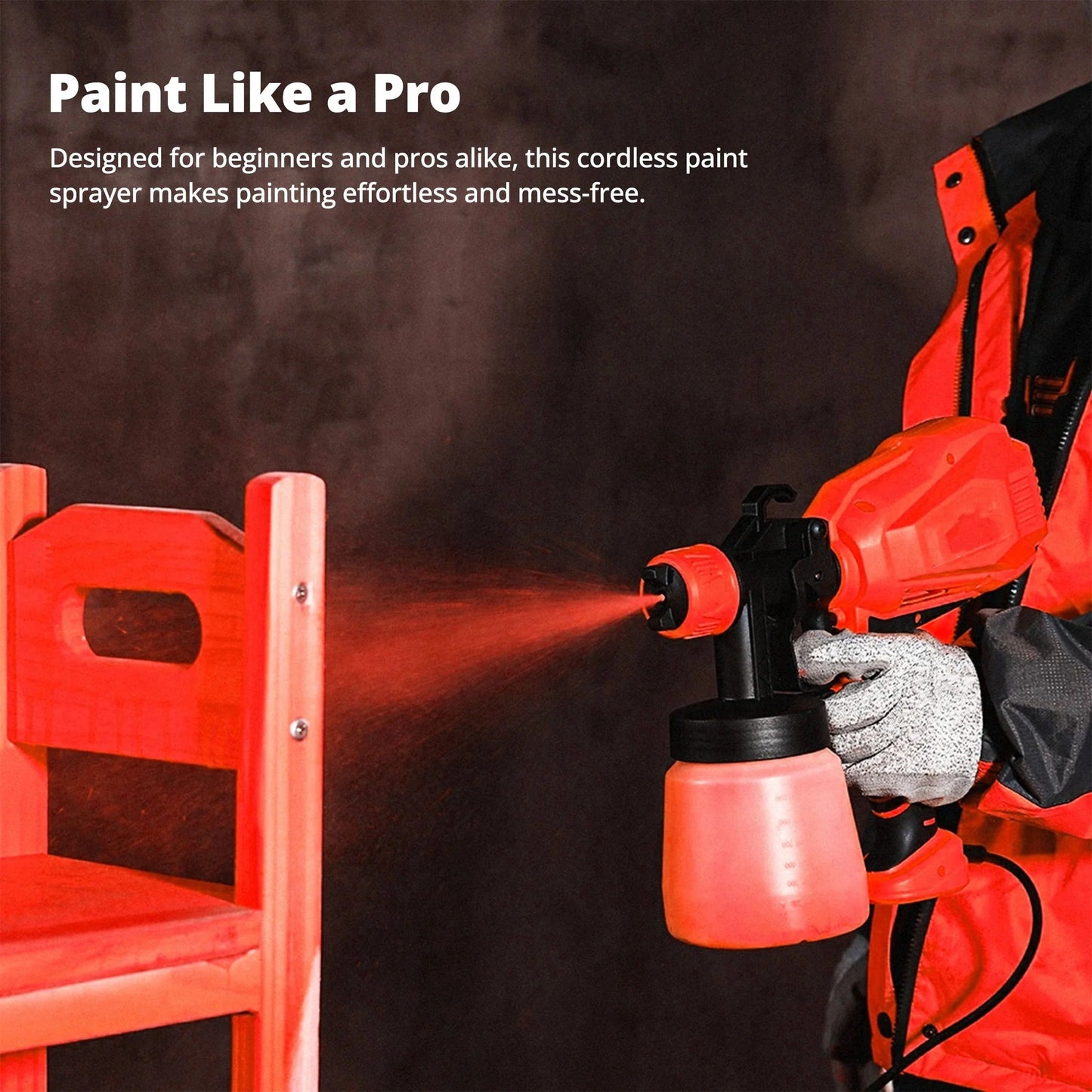 Cordless Electric Paint Sprayer – HVLP Spray Gun for Home Painting Projects