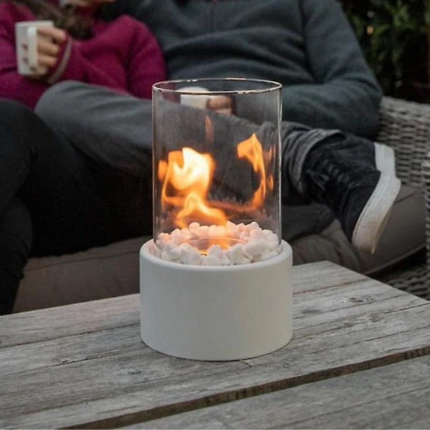 Portable Glass Tabletop Fireplace – Indoor Ethanol Bio-Fuel Fire Bowl