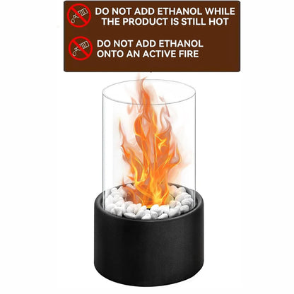 Portable Glass Tabletop Fireplace – Indoor Ethanol Bio-Fuel Fire Bowl