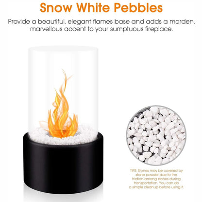 Portable Glass Tabletop Fireplace – Indoor Ethanol Bio-Fuel Fire Bowl