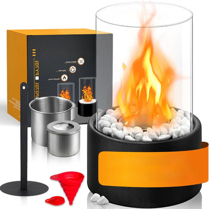 Portable Glass Tabletop Fireplace – Indoor Ethanol Bio-Fuel Fire Bowl