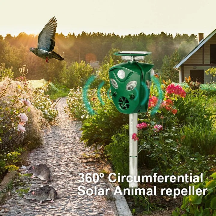 360° Solar Ultrasonic Animal Repeller – All-Direction Outdoor Pest Deterrent