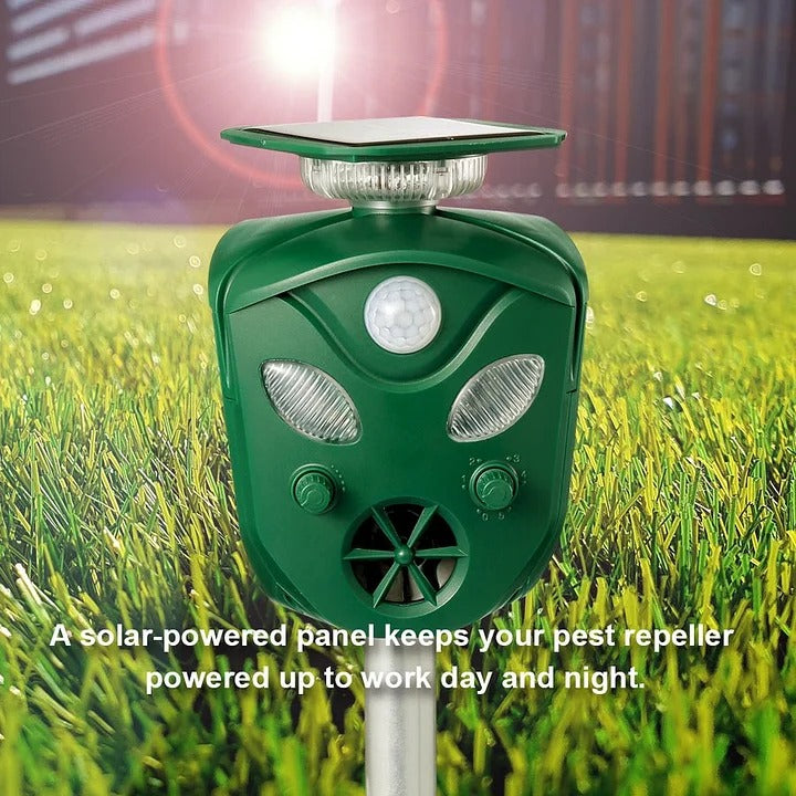 360° Solar Ultrasonic Animal Repeller – All-Direction Outdoor Pest Deterrent