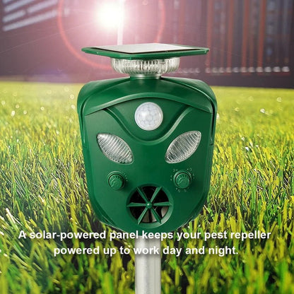 360° Solar Ultrasonic Animal Repeller – All-Direction Outdoor Pest Deterrent