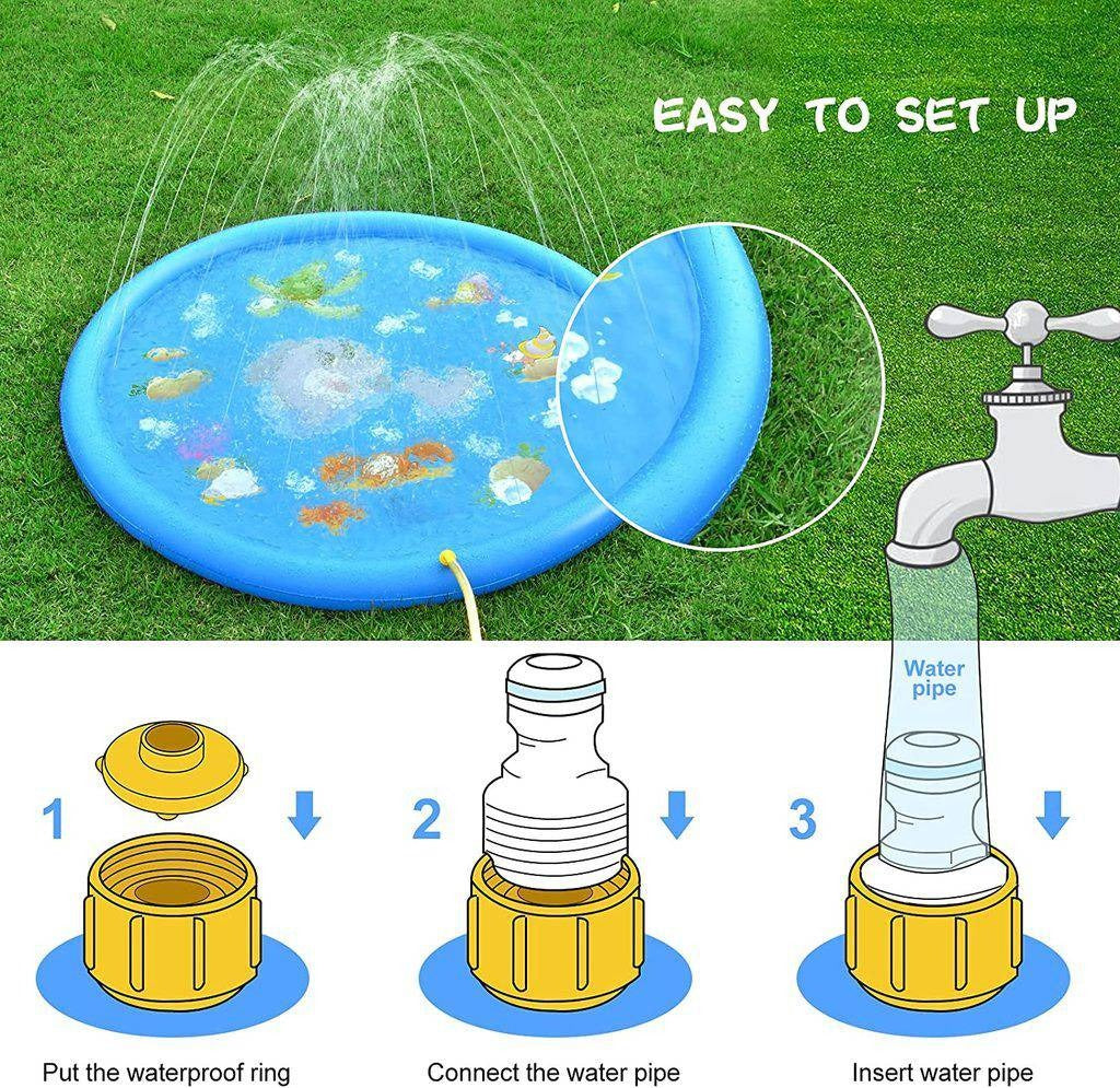 Kids Sprinkler Splash Pad – Outdoor Water Play Mat for Children
