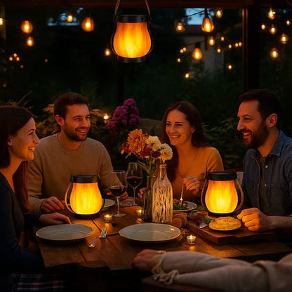 Solar Flame-Effect Garden Lantern – Outdoor Flickering LED Solar Lamp
