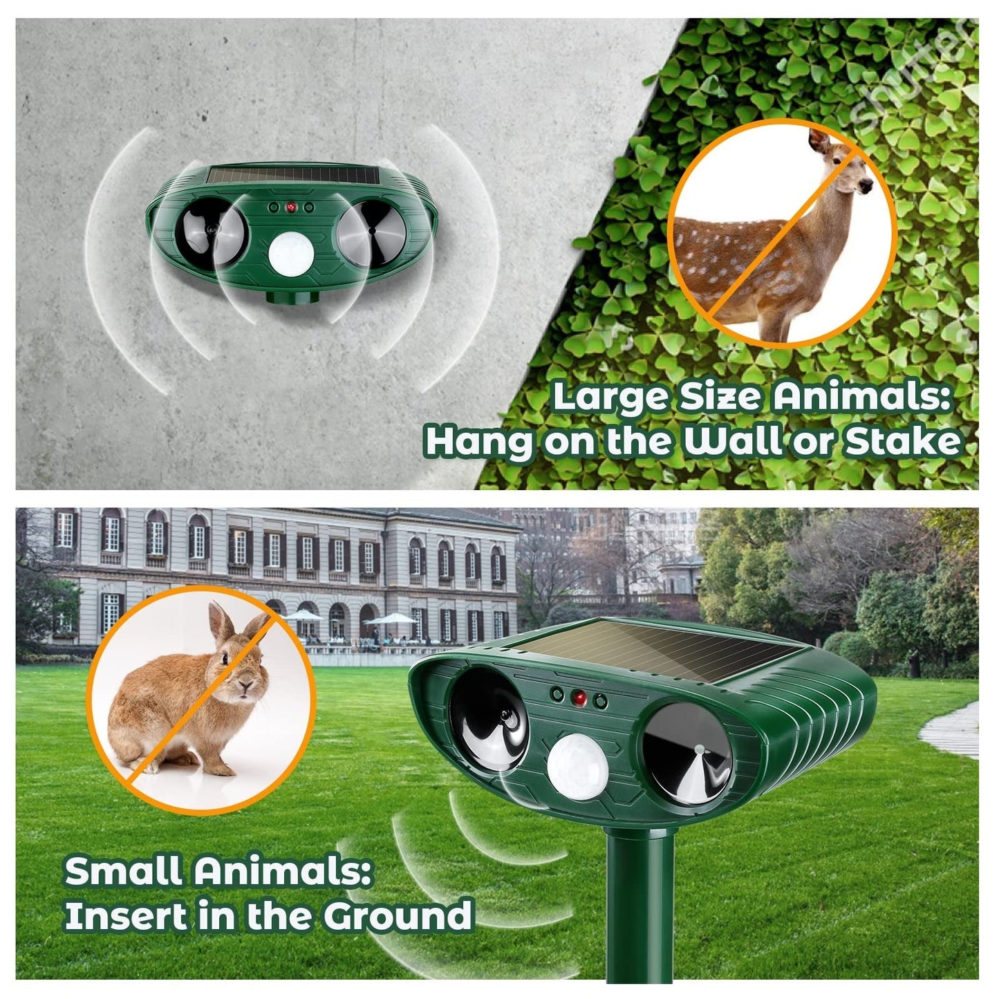 Ultrasonic Woodpecker Repellent – Solar Outdoor Bird & Pest Deterrent