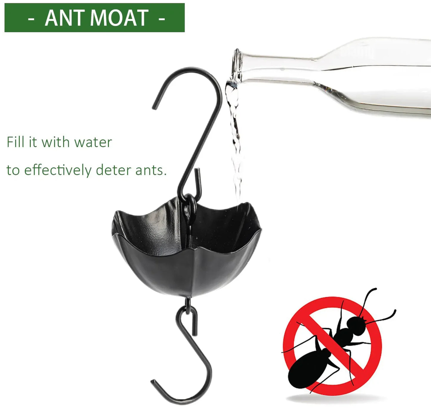 Glass Hummingbird Feeder with Ant Moat – Flower-Shaped Outdoor Bird Feeder