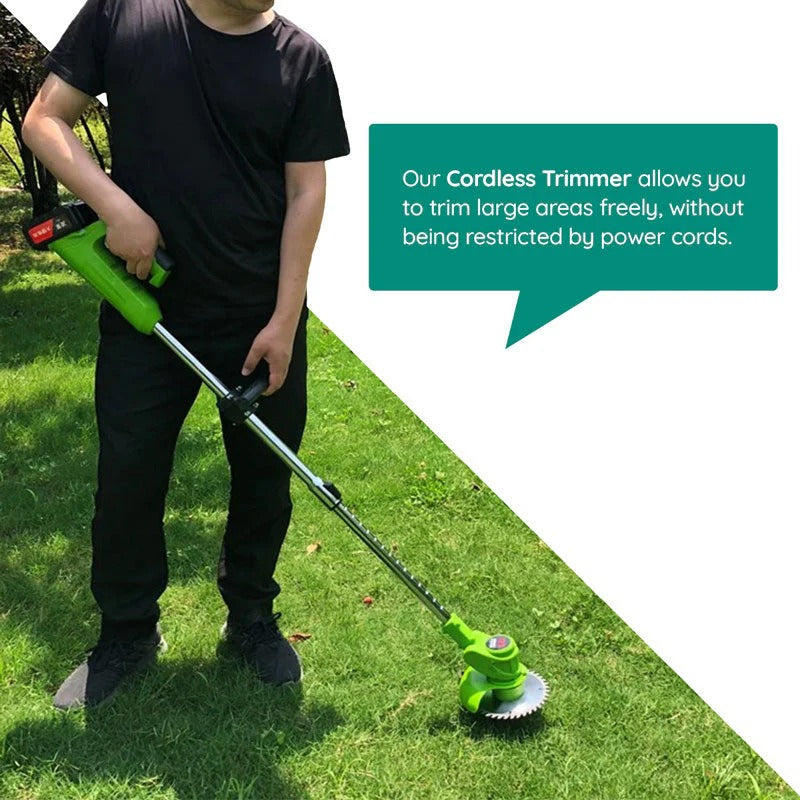 Cordless Electric Grass Trimmer – Battery Powered Lawn Edge Cutter
