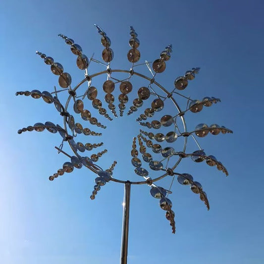 Dual-Motion Decorative Metal Garden Windmill – Kinetic Wind Spinner